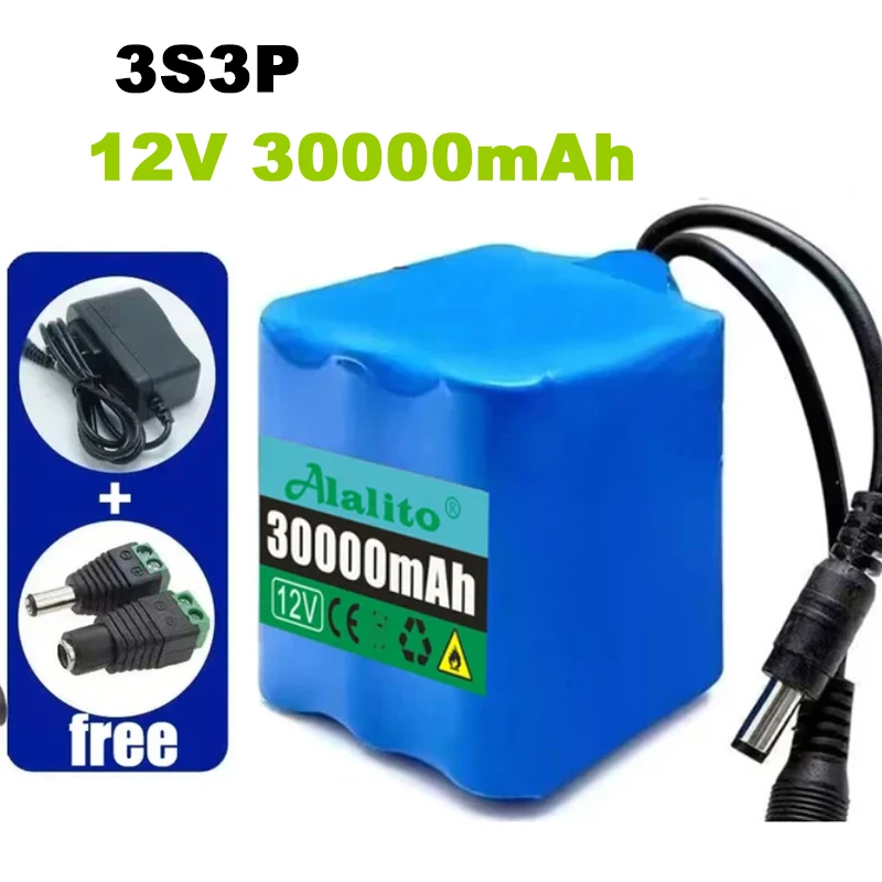 NEW 12V 3S4P 40000mah battery 18650 Li-ion 50Ah Rechargeable batteries with BMS Lithium Battery packs Protection Board +Charger