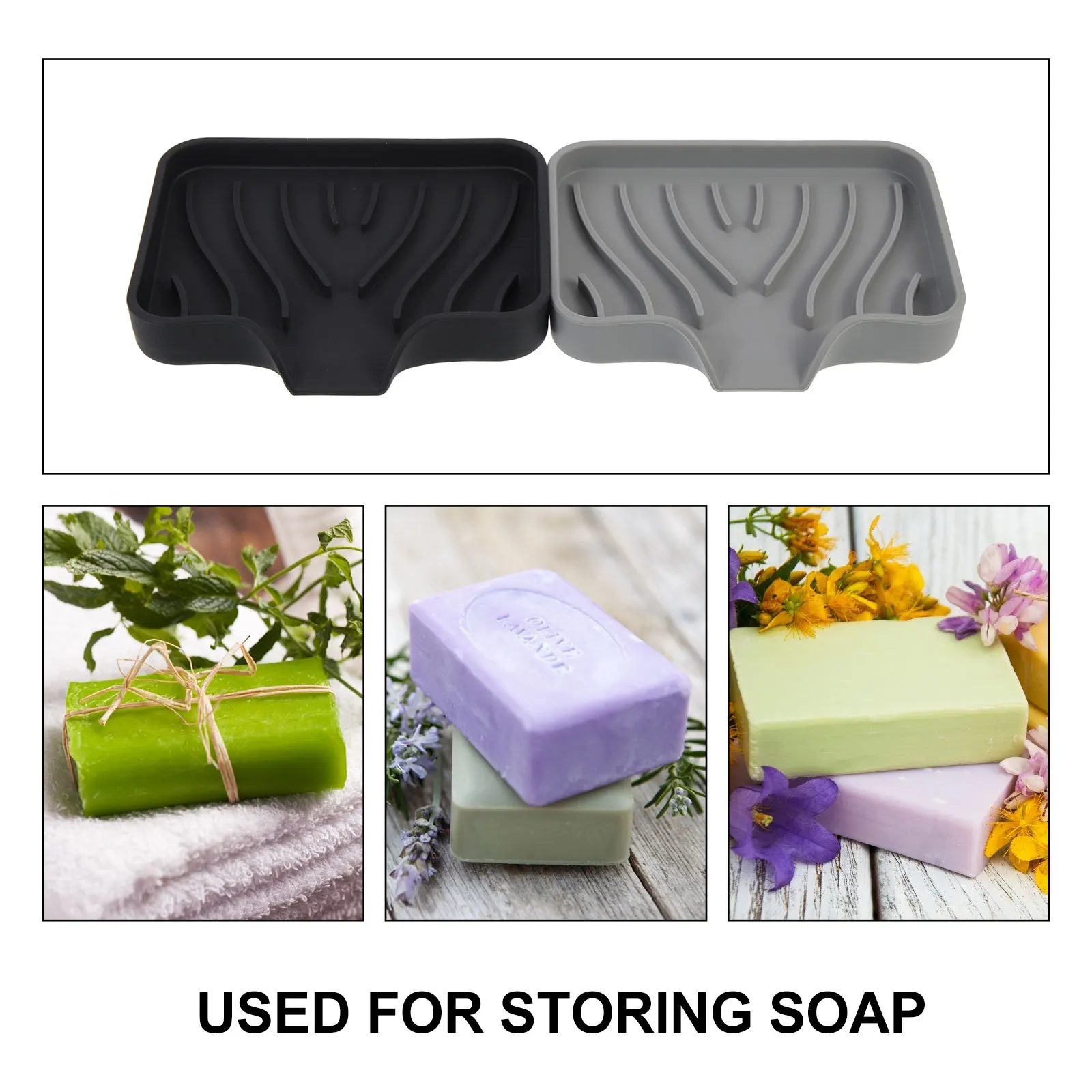 

2 Pcs Soap Drainer Dish Functional Kitchen Sink with Draining Holder Self Spout Tray