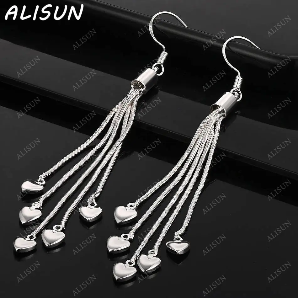 

ALISUN стерлингового серебра 925 пробы, серьги с кисточками для женщин, подарок на годовщину, популярные дикие модные романтические украшения