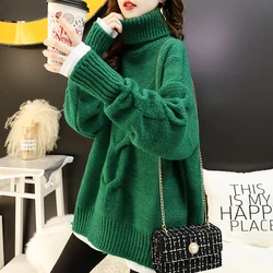 Winter Pullover Sweaters autumn Women New 2025 Turtleneck Female Oversize Knitted Korean Fashion Clothing Warm Tunic Long Sleeve