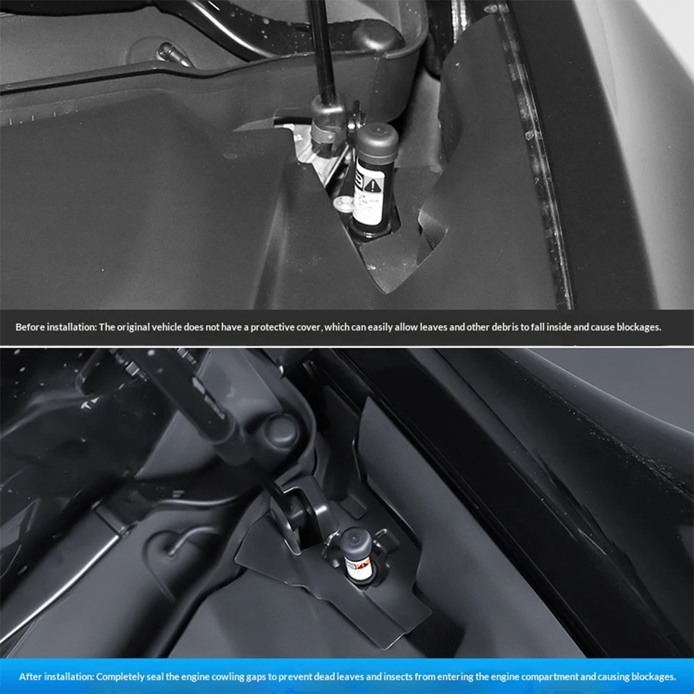 For Tesla Model 3 Highland Auto Front Trunk Water Guide Groove Anti-blocking Cover Leak Filter Protector Tool Car Accessories view 6