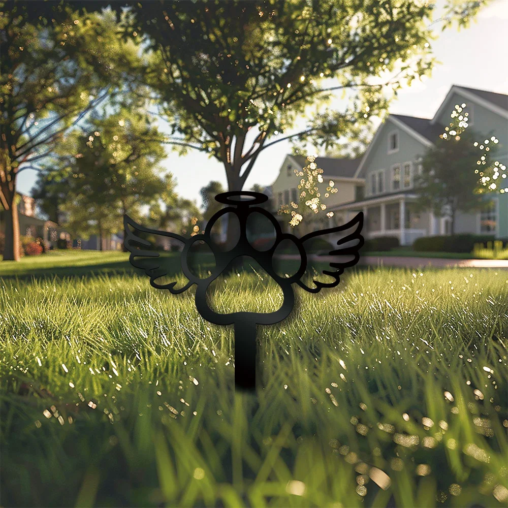 

1pc Cute Angel Key Dog's Paw Valentine Metal Wall Sign Gifts For Her/him, Aesthetic Decoration Retro Hanging Ornament