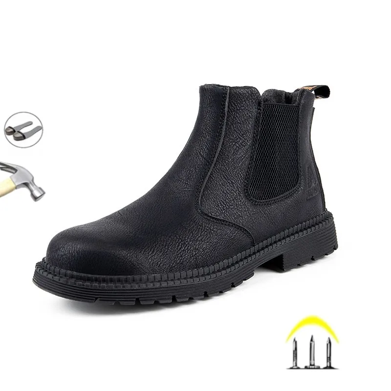 

Waterproof Elegant Chelsea Boots Leather Men Shoes Size 36-48 Slip-on Dress Formal Boots Model Fashion Male Footwear