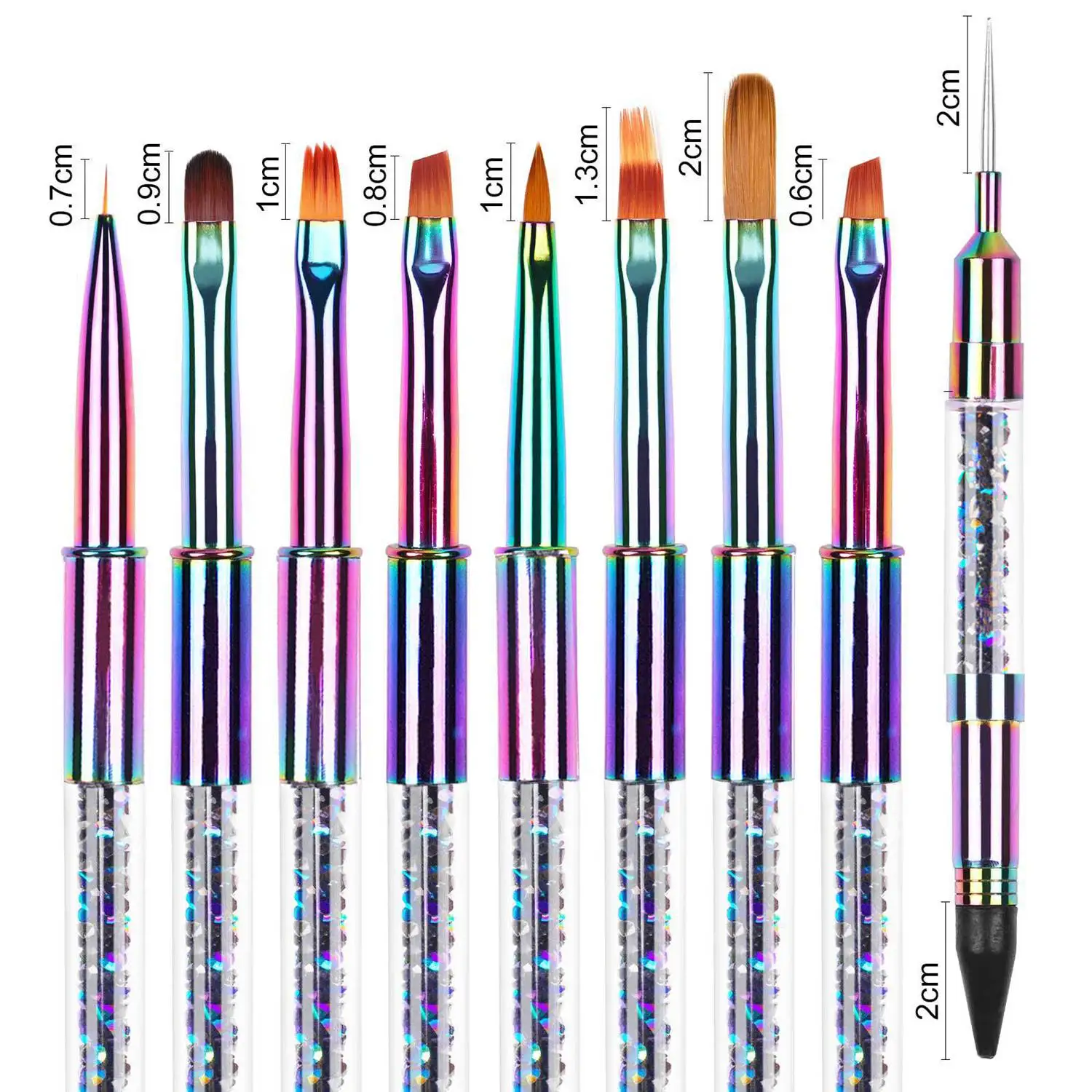 A76X-Dual Ended Nail art Acryl UV Gel Extension Builder Blume Malerei Stift Pinsel UV Gel Nail art Pinsel maniküre Werkzeug