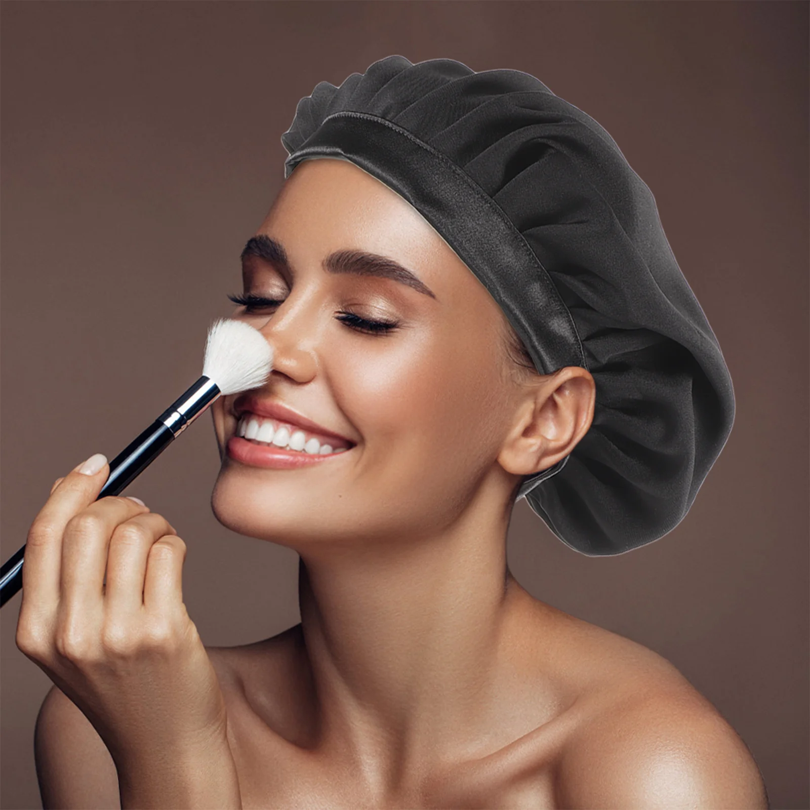 

Comfortable Sleeping Bonnet for Women Large Imitation Silk Shower Hat for Hair Protection Frizz Prevention Pillow Clean Daily