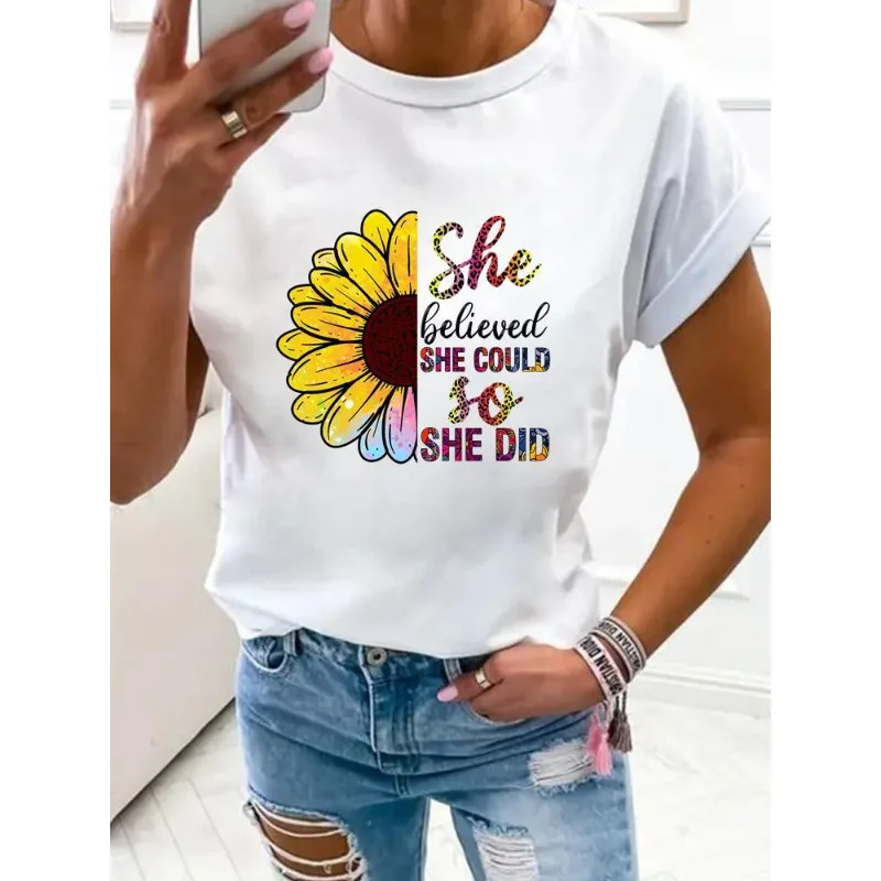 

Mama Mother's Day Print Fashion Pattern Round Neck Short-sleeved T-shirt Top Women Clothes Graphic T Shirts Vintage