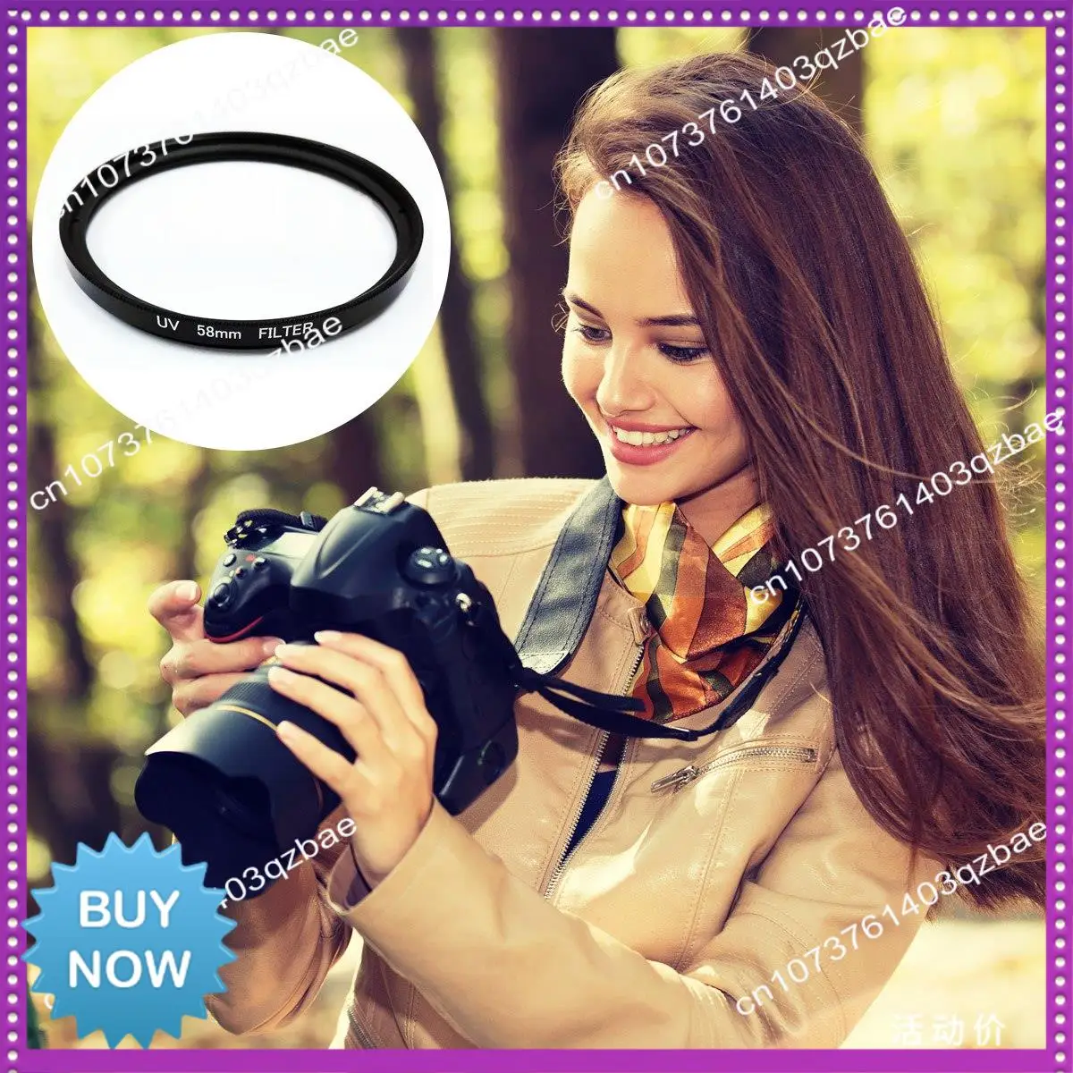 Hot Ltem UV Filter 58Mm Lens Protection For Camera Filter EOS 500D 1000D,Black