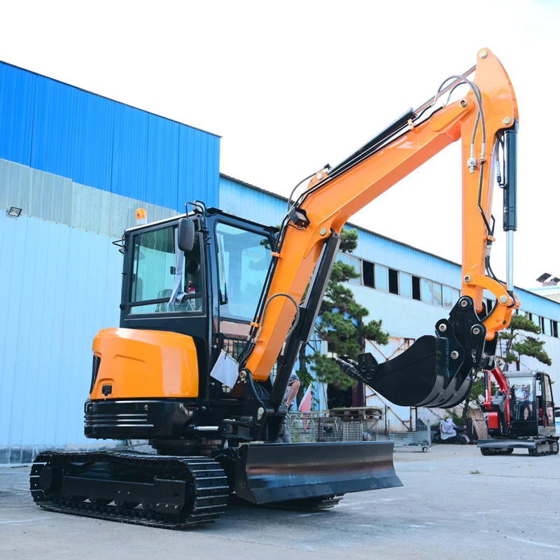 Full Hydraulic 3.5 Ton Mini Excavator Diesel Engine Rubber Crawler Compact Excavator CE EPA Construction Machinery Customized
