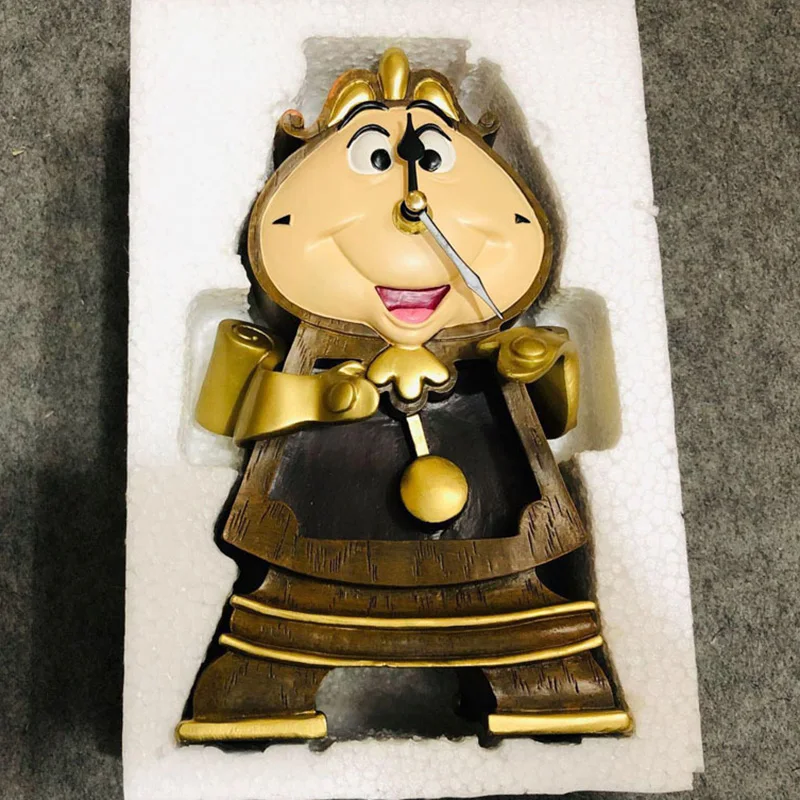 Reloj Cogsworth de La Bella y La Bestia de Disney, colección de modelos de figuras de acción, decoración del hogar, reloj Cogsworth, regalos de navidad para niños