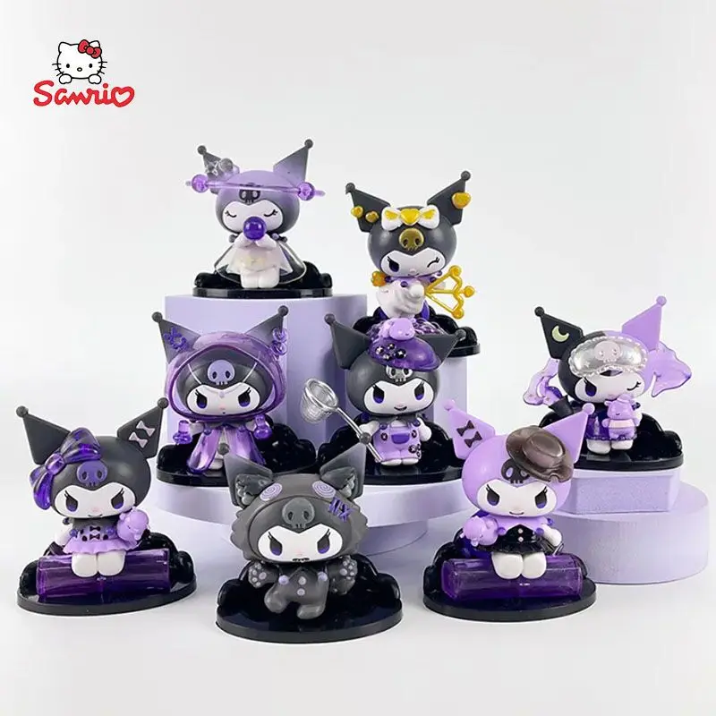 

8pcs Sanrio Characters Werewolves Miller's Hollow Series Blind Box Kuromi Action Figures Toys For Girls Christmas Gift