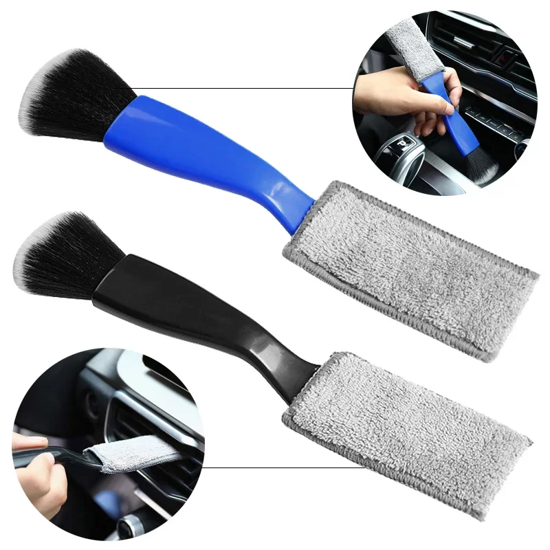 

2/1Pcs Soft Bristle Car Cleaning Brush for Air Outlet Conditioning Dashboard Interior Cleaning Double Head Dust Removal Brushes