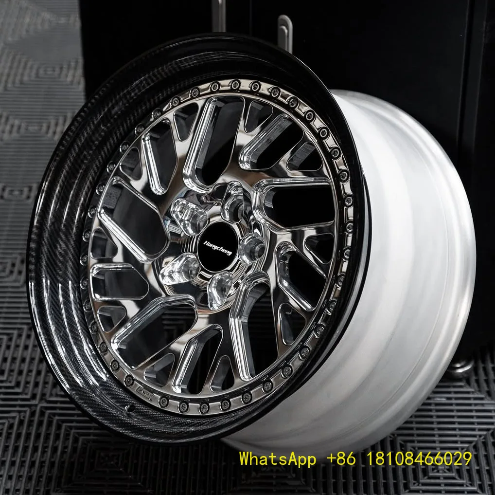 

15-24 Inch Deep Dish Carbon Fiber Lip 2/3 Piece Forged Wheel 5x112 5x114.3 Aluminium Alloy