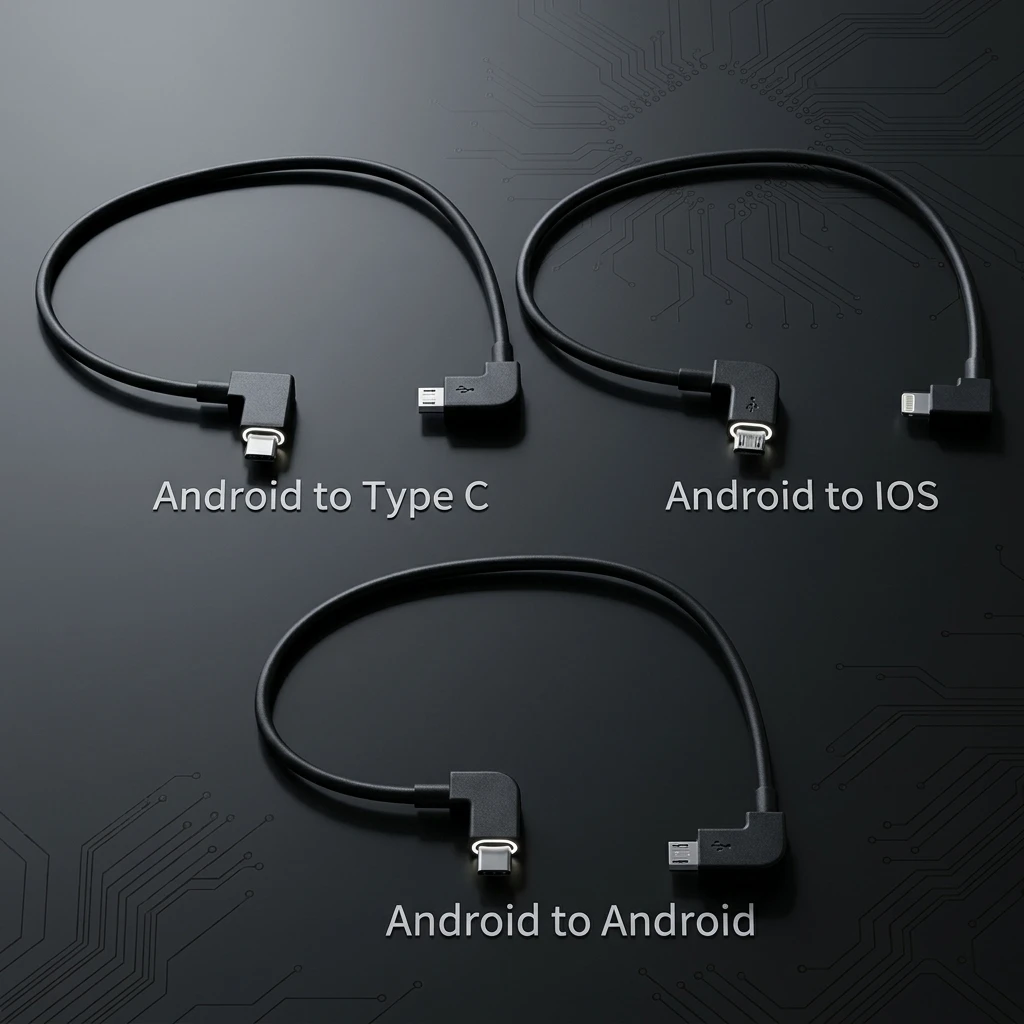 ​ Кабель для передачи данных Micro USB-Lightning/Type C/Micro Line для DJI Spark MAVIC Pro/MAVIC Air/Mavic 2/Mini SE, для управления iPhone/Pad