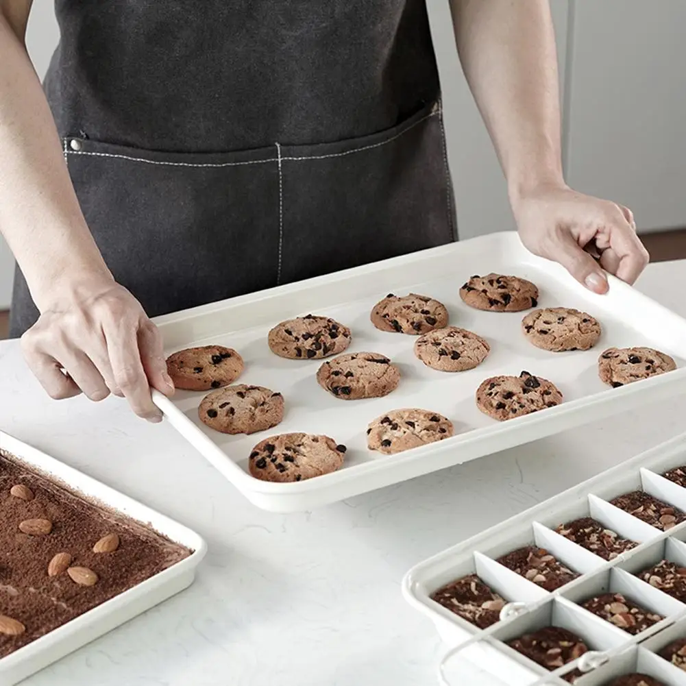 Imagem -06 - Retangular Cozimento Pan Aço Carbono Engrossado Biscoito Molde do Bolo Ferramentas de Cozimento para Bolo Rolls Biscoitos Que Fazem Faça Você Mesmo Suprimentos de Cozimento