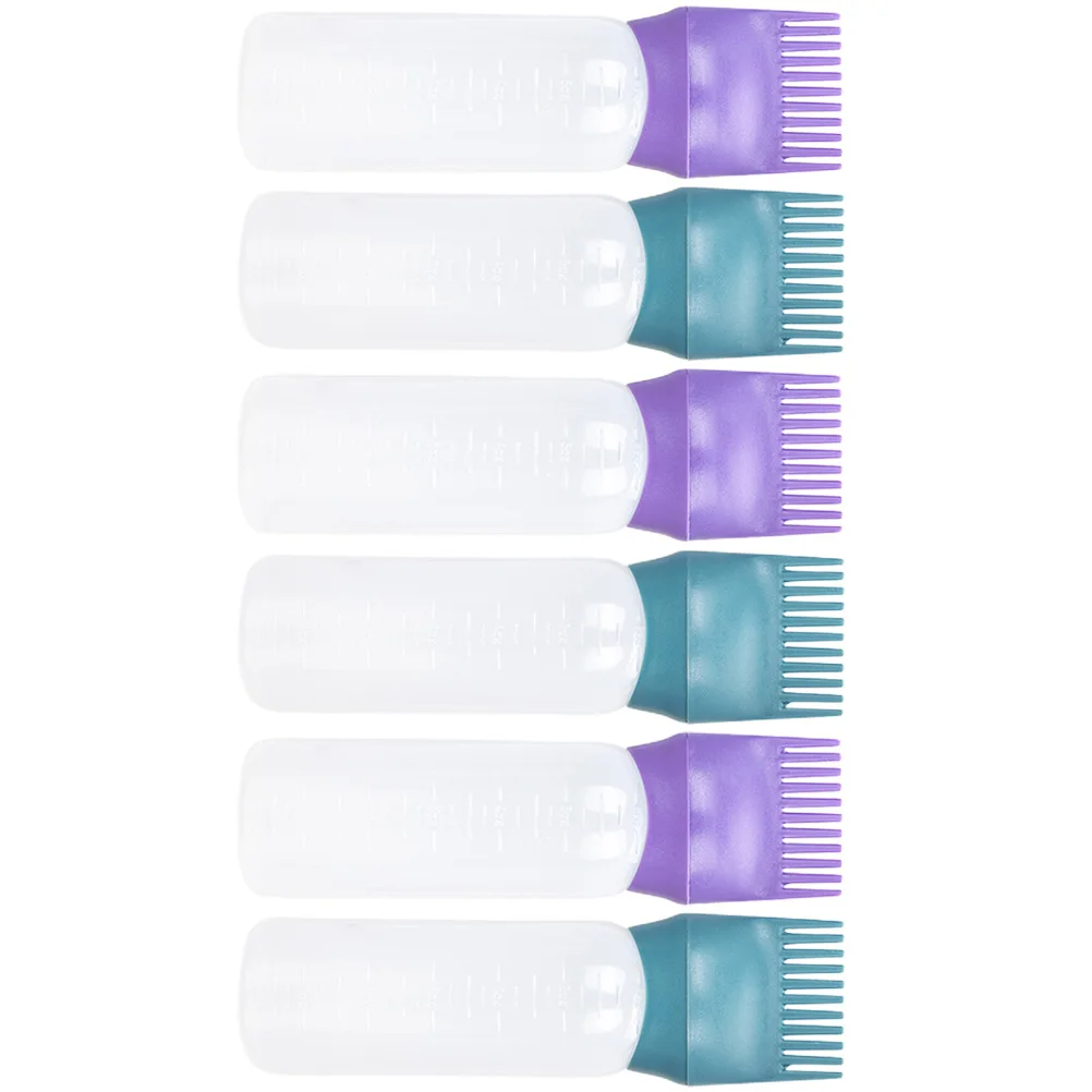 

6 Pcs Hair Dyeing Potion Bottle Root Oil Applicator Oiling Comb Scalp Dispenser for Application Bottles