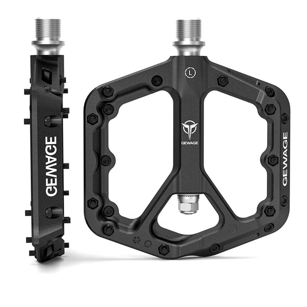 GEWAGE Ultralight Seal Bearings Bicycle Bike Pedals Cycling Nylon Road Bmx Mtb Pedals Flat Platform Bicycle Accessories,Black