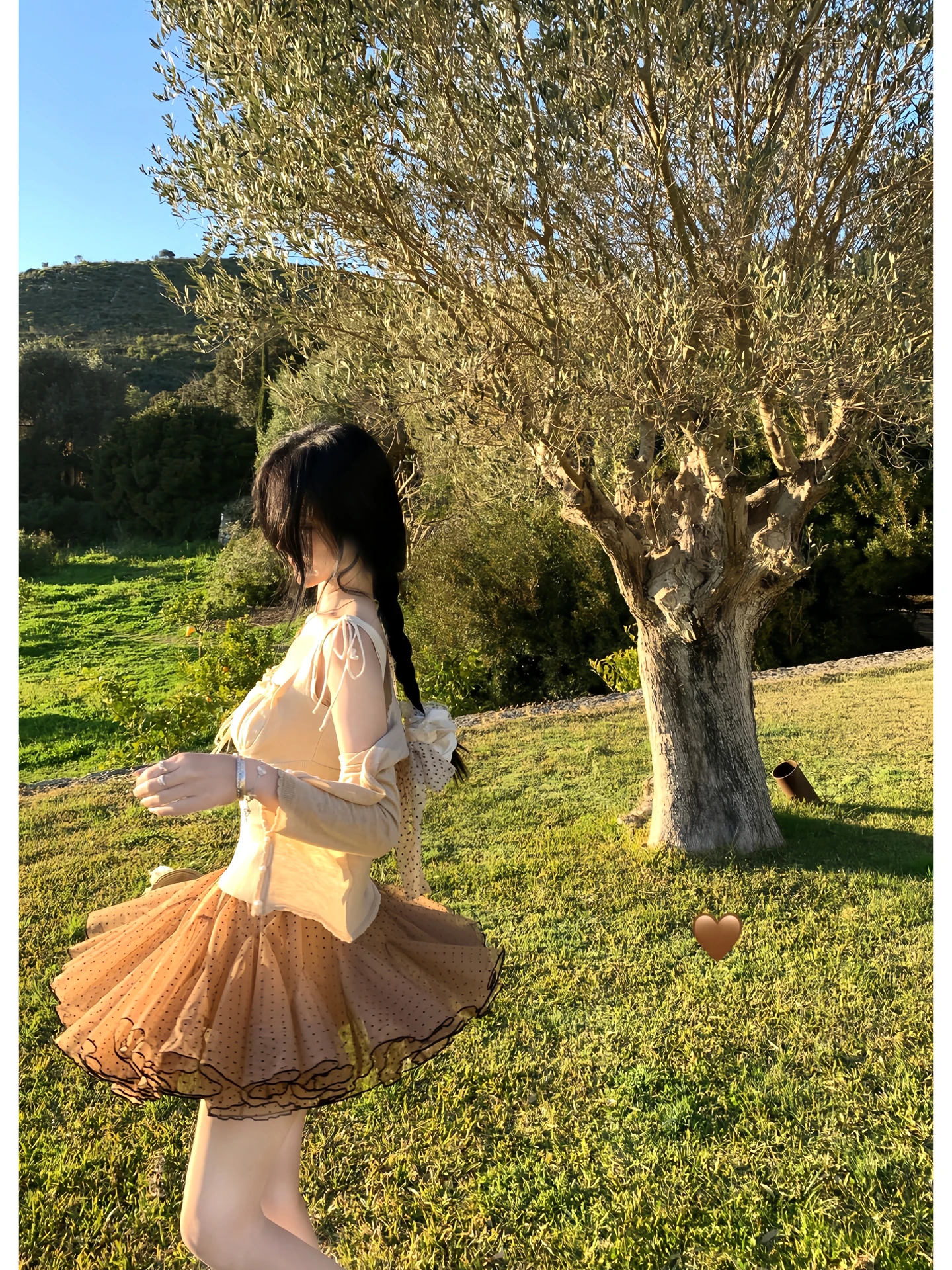 

Swallowtail Polka Dot Net Skirt Women's Spring High-End Feeling Half-length Umbrella Hemline Polyester Fiber Korean Style