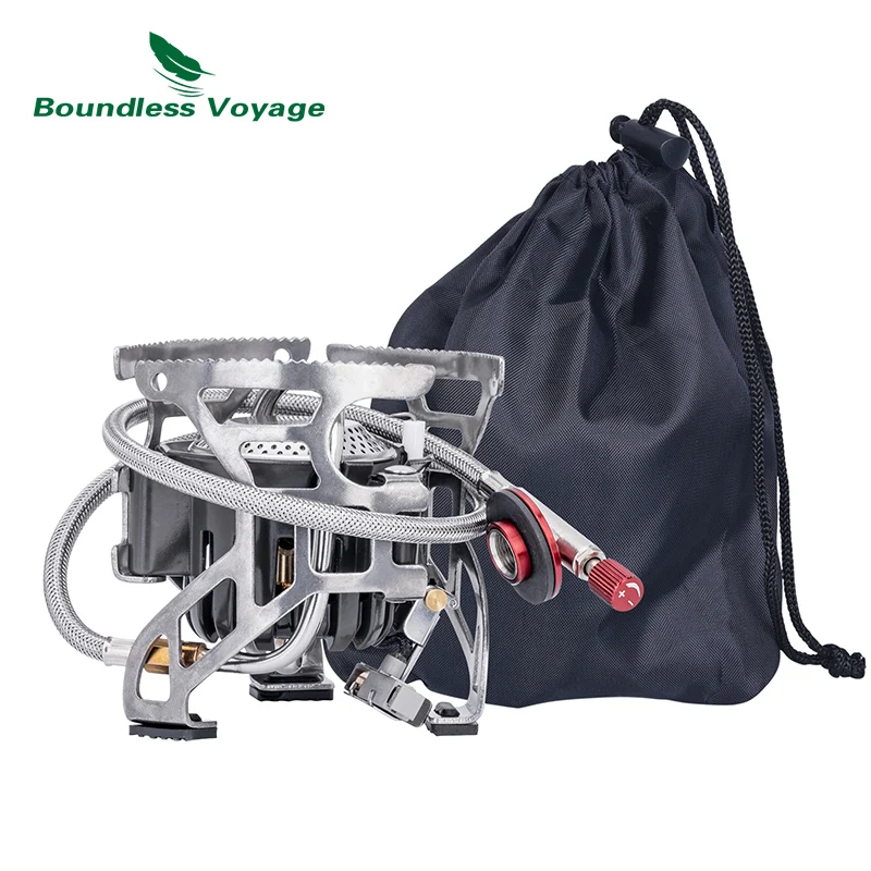 Boundless Voyage 3500W Camp Gas Stove Outdoor Foldable Cooking Kit Camping Food Cooker Portable Lightweight High Power Stove