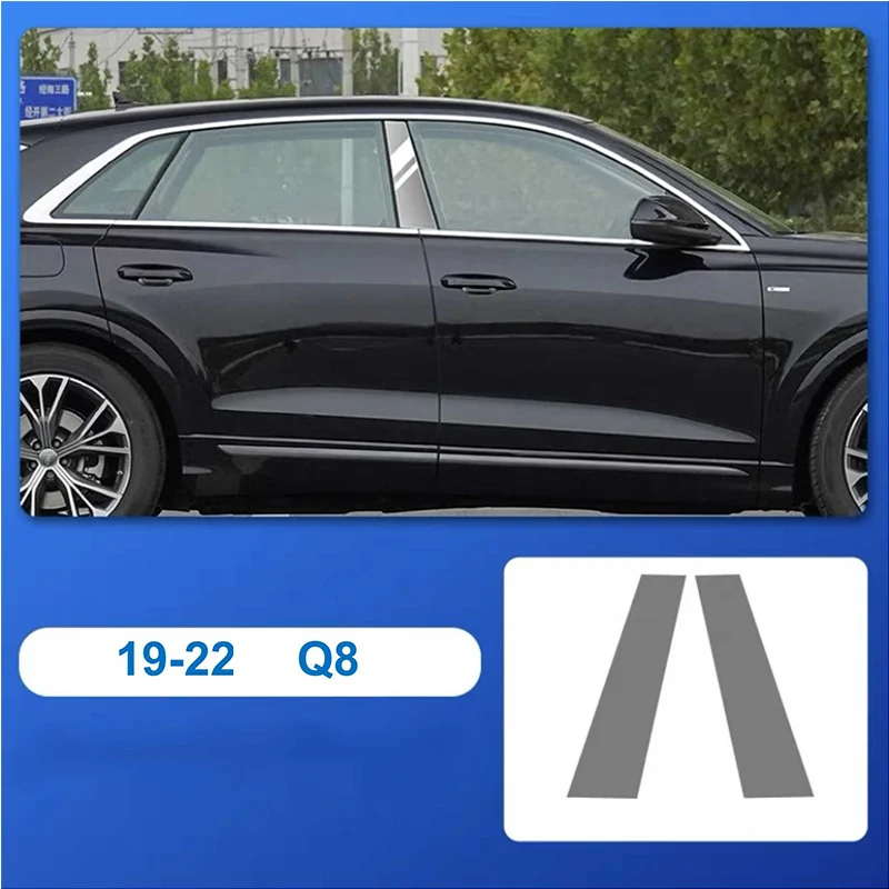 

For Audi Q8 2019-2023 TPU Transparent Protective Film Car Exterior Windows BC Center Pillar Strips Car Sticker Accessories