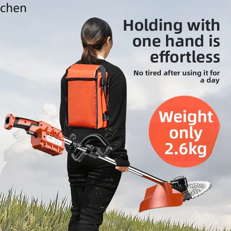 HTT electric lawn mower rechargeable high-power weeding artifact backpack multi-functional small agricultural lawn mower