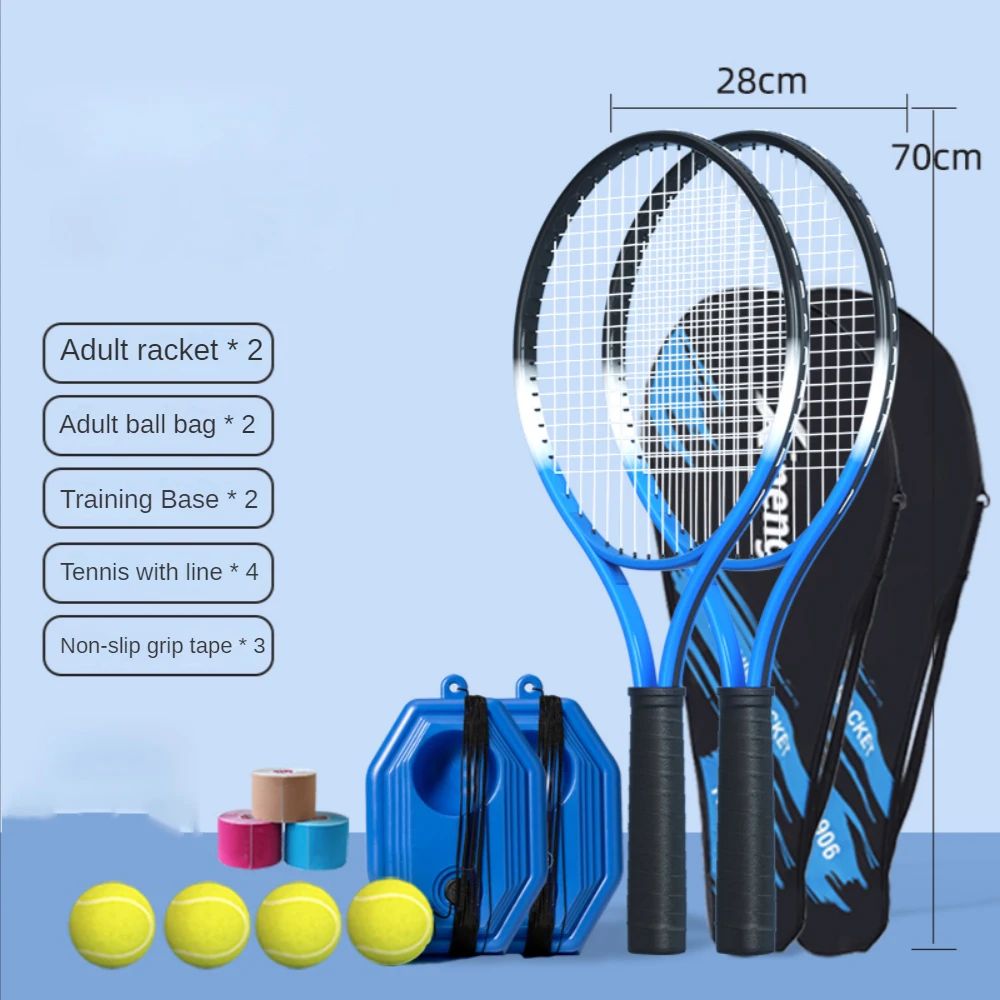 Juego de raquetas de tenis para mujeres y hombres, recreativo para principiantes, 27 pulgadas