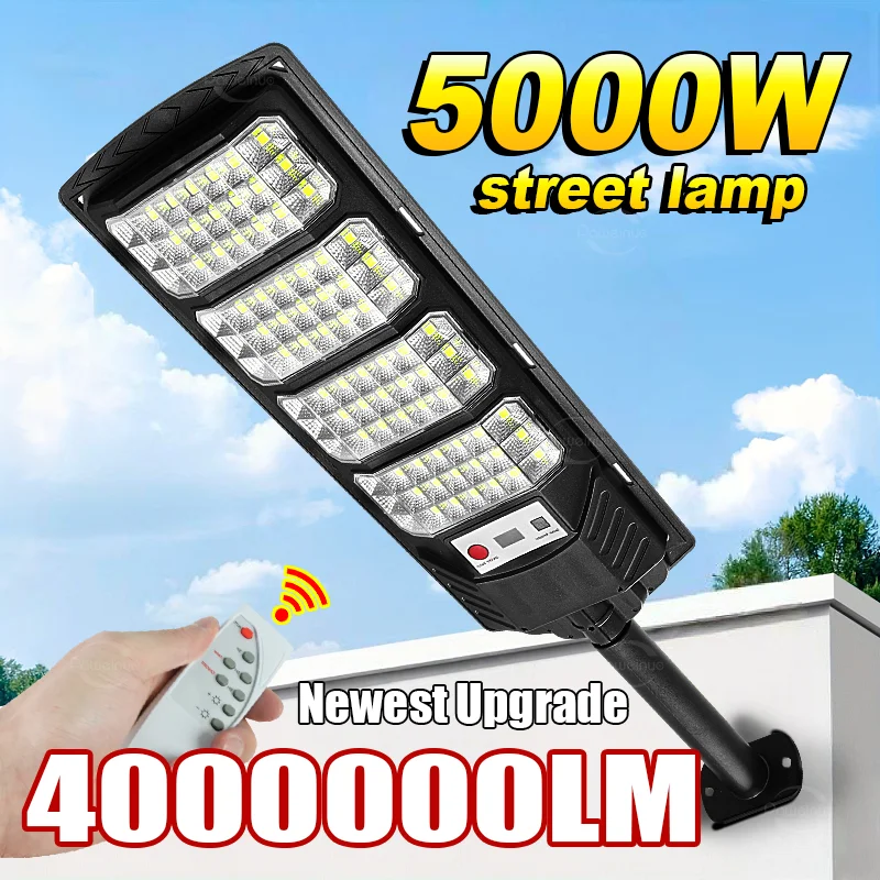 

Обновление 5000W мощный солнечный светодиодный свет 320 ° широкий диапазон супер яркая солнечная лампа наружное дистанционное управление датчик движения уличное освещение