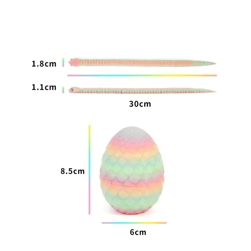3D Printed Snake Egg Mold Creative Decompression Toy Rotatable Articulated Movable Desktop Ornament 2026 New Year Gift
