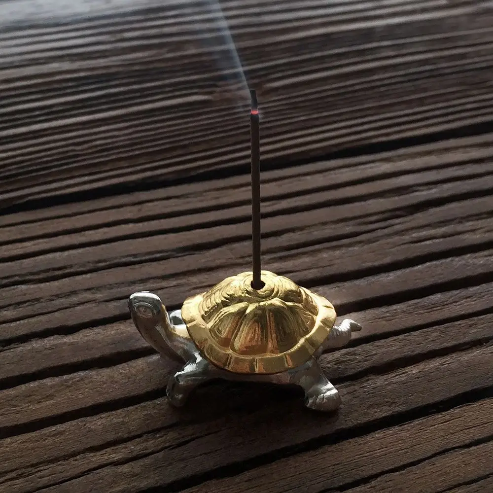 Handicraft Cafe Ornament Home Decor Traditional Shapes Incense Holder Copper Censer Joss-stick inserted Ash Catcher