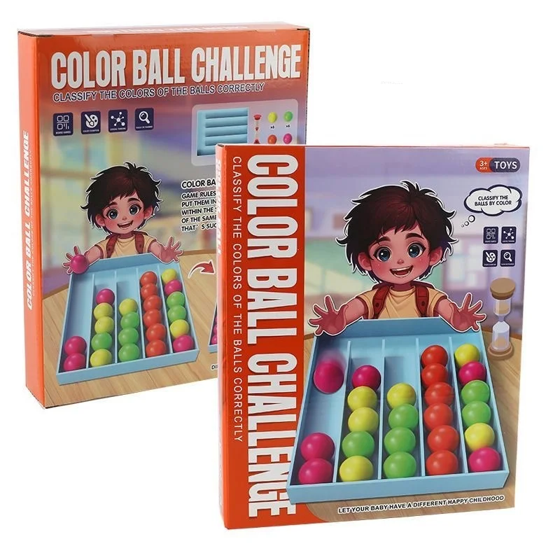 Categulação de bola colorida, jogo de tabuleiro correspondente para provocar cérebro, brinquedos categorizados, presentes de aniversário, jogo interativo infantil