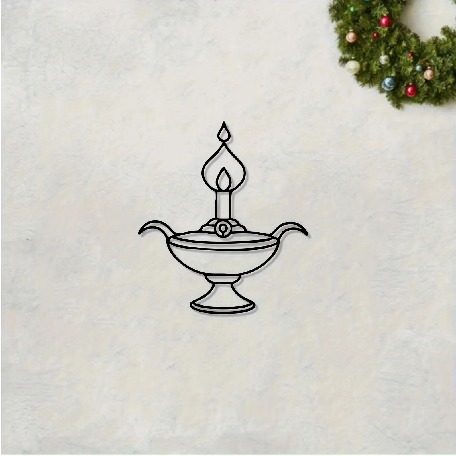 CIFBUY Modern Ethnic Metal Wall Art Waterproof Rustproof Diya Lamp Mural for Indoor Garden Fence Home Decor