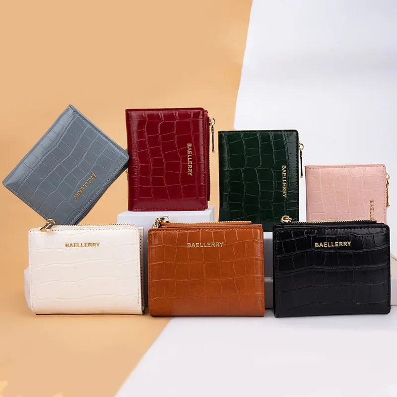 Women Luxury Card Holder Short Wallet Mini PU Letter Wallet Multi Card Card Holder Small Multi Functiona Clutch Bag Coin Purses