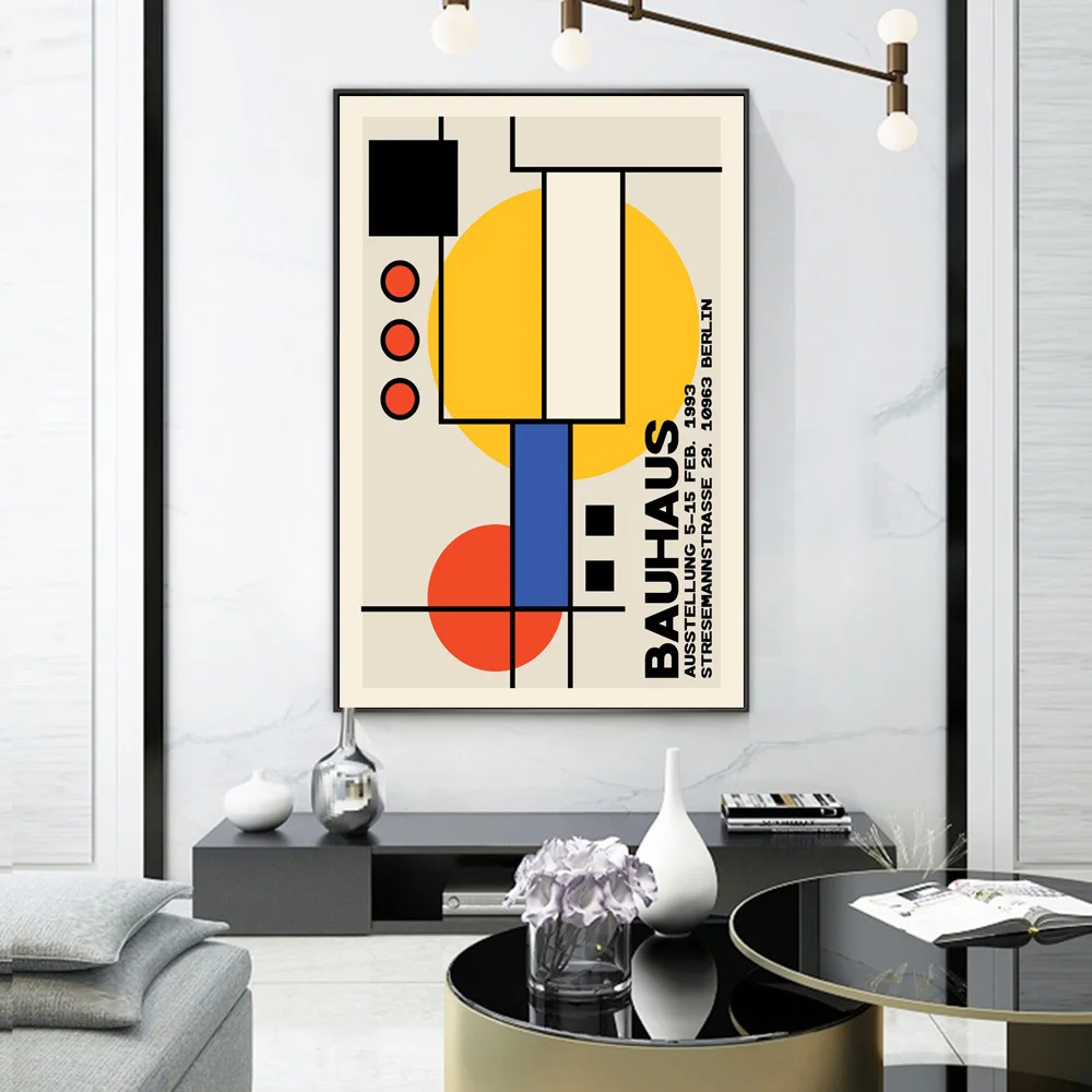 Bauhaus Simple Geometric Lines Famous Art Posters and Prints Vintage Abstract Art Paintings on the Wall Art Pictures Room Decor