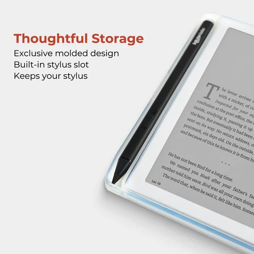 Imagen 2 del producto Funda magnética desmontable Twosheep para Kobo Libra y Kobo Libra 2 con ranura para lápiz, parte trasera transparente, activación automática y estilo atractivo