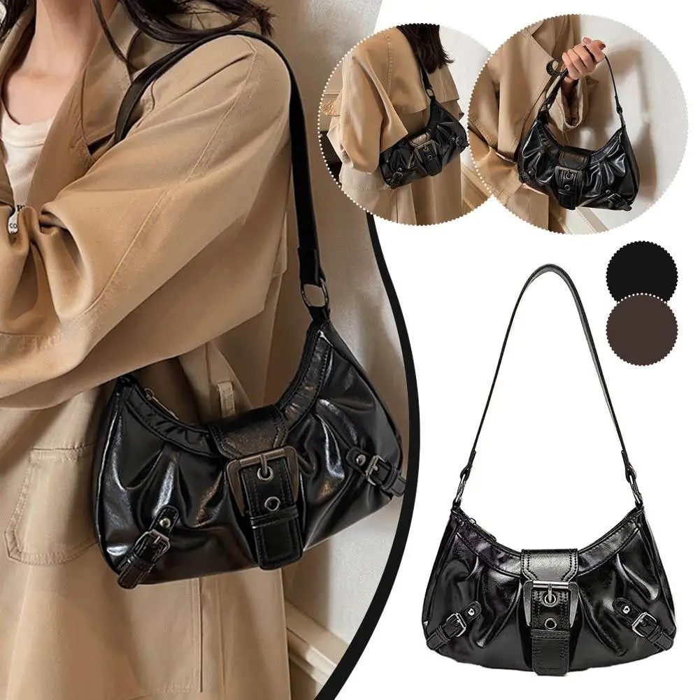 Y2K Retro Plissierte Hobo-Schultertasche für Damen, Bestseller im Maillard-Stil, Unterarmtasche, Clutch-Handtasche für Reisen, Arbeit und Shopping – Detail 17