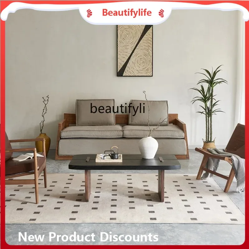 

a485 Большой журнальный столик для гостиной в стиле ваби-саби, мебель из массива дерева, элитный длинный стол в японском стиле