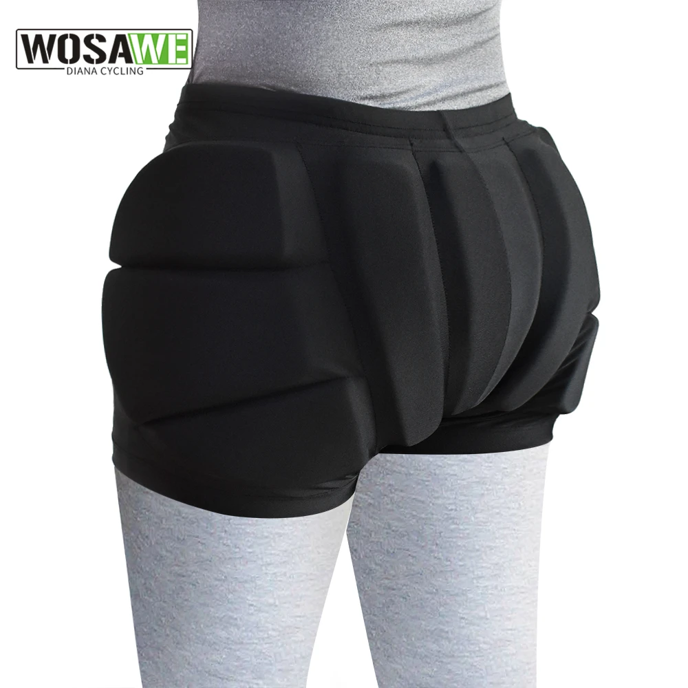 WOSAWE Skating Shorts Hip Pad Protection Gear EVA Snowboard Ski Cycling Skiing Sports Roller Shorts for Boys Girls Mens Womens