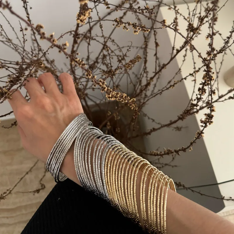 20-piece Set of Fashion Simple Bangles for Women Metallic Printing Pattern Temperament Bracelet Design Sense Girl Jewelry Gifts