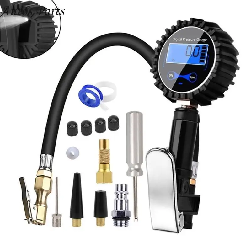

57BA Digital Tire Inflator with Pressure Gauges Air Chuck for Truck/Car/Bike 200PSI