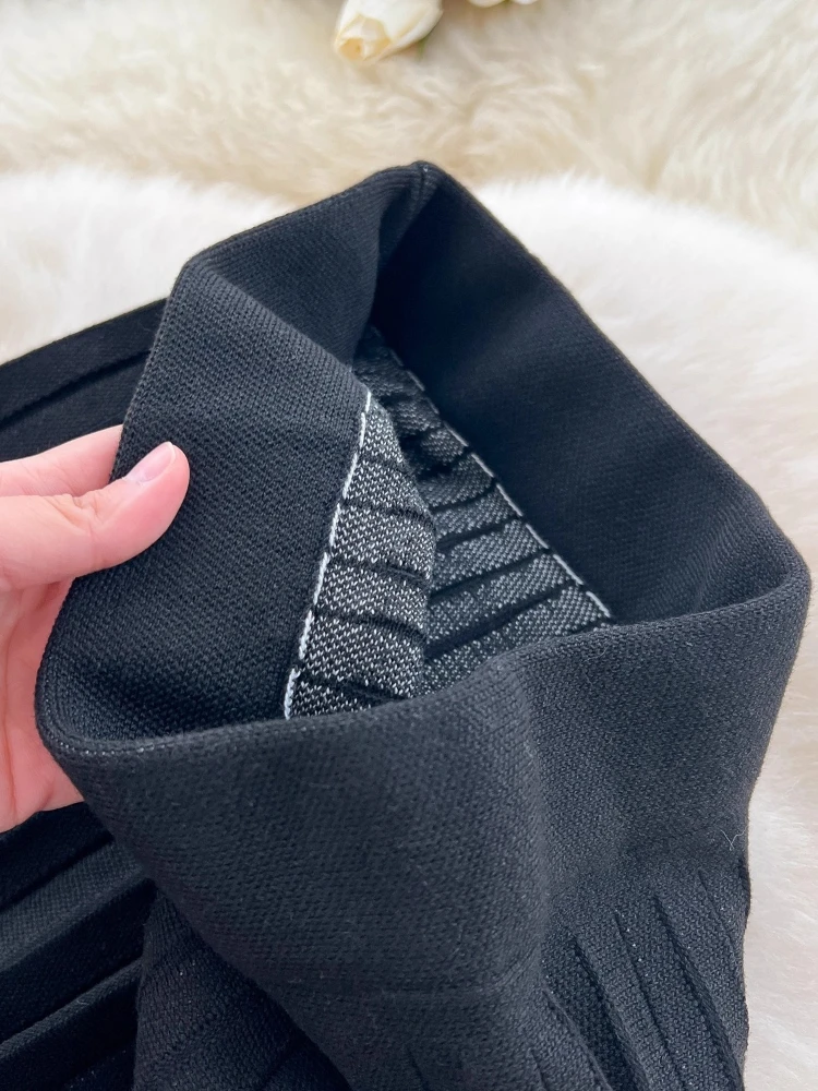 Faldas De retales para Mujer, ropa De cintura alta, corte en A, Saia Vintage coreano De punto, Jupe 2021, Faldas para Mujer De Moda Y2k, Falda plisada