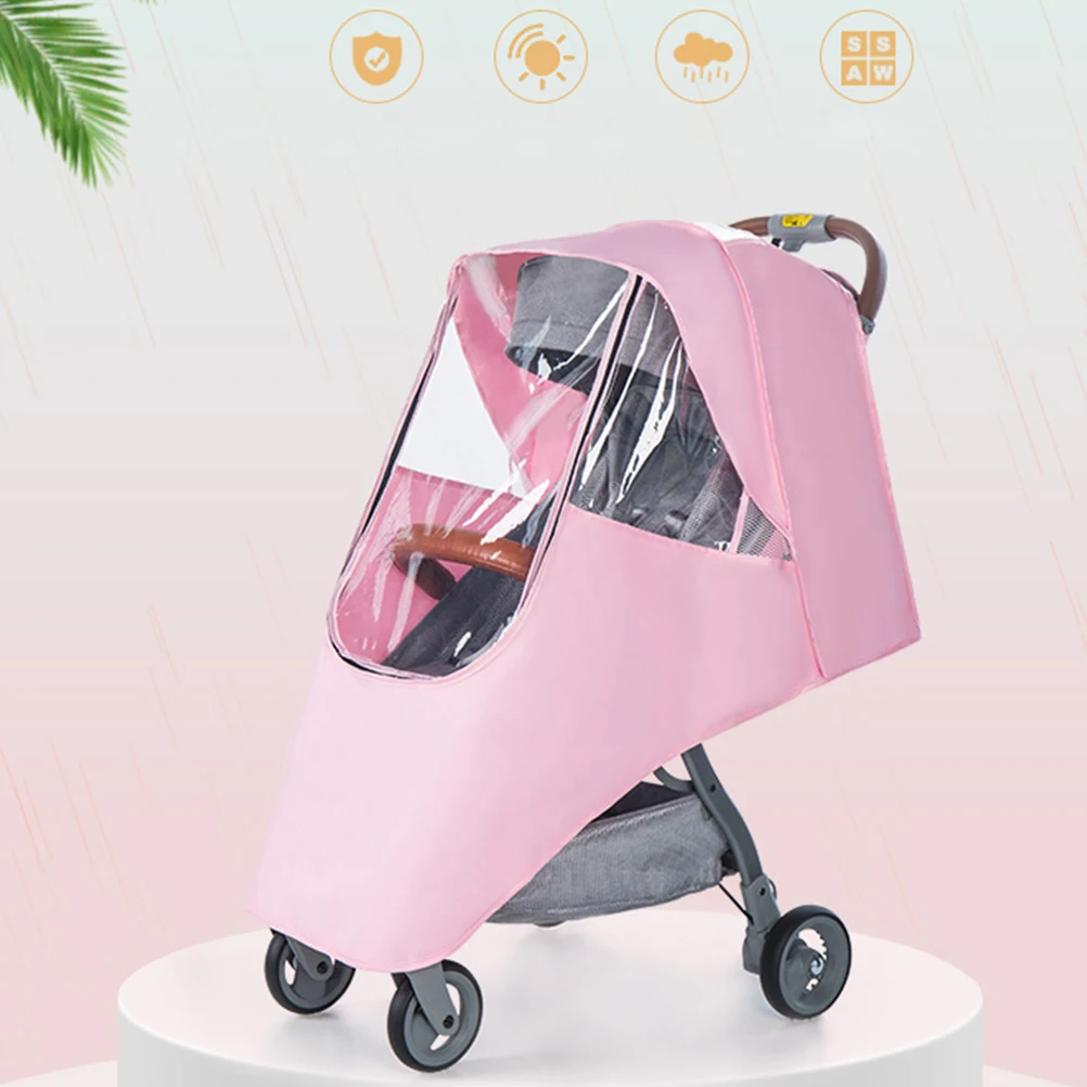 

Baby Stroller Windshield Cover Universal Windproof Rainproof Spittle Proof Dust Cover For Outdoor Easy Carry Storage Compatible
