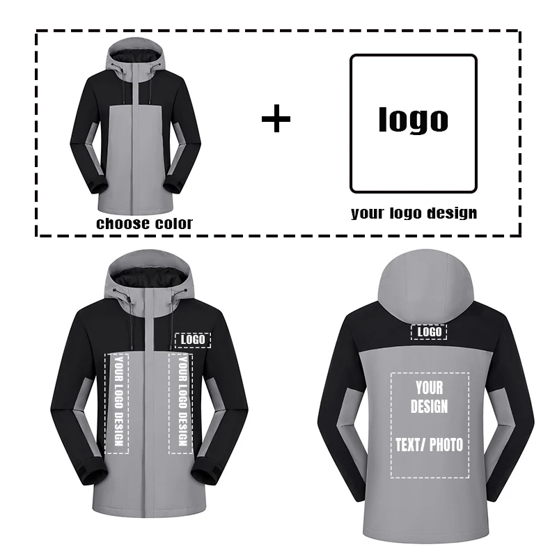 Chaqueta transpirable impermeable ecológica para senderismo y escalada, chaqueta de empalme de Color con capucha de manga larga, LS-C03 con logotipo personalizado para parejas