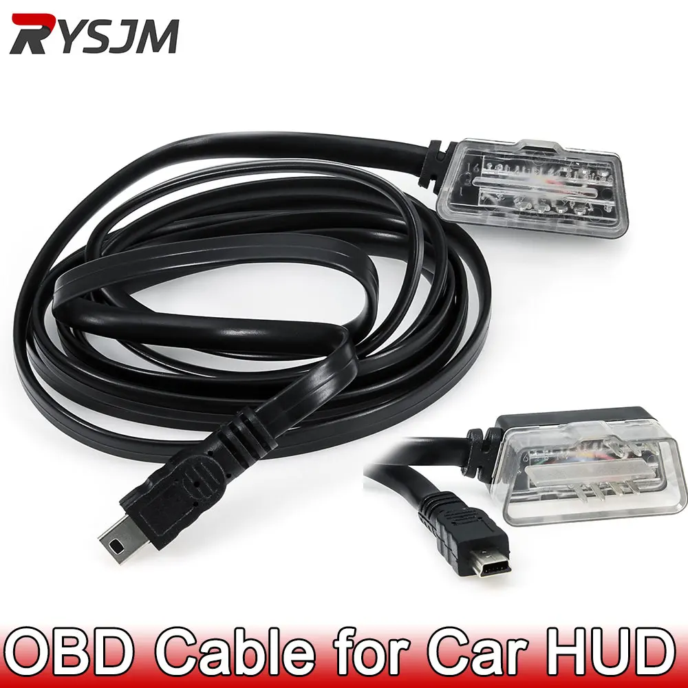 1.7m HUD OBDII Cable OBD-II OBD2 to Mini USB Cable Car Diagnostic Extension & Connection Cable for HUD Car Head Up Dispaly Wire