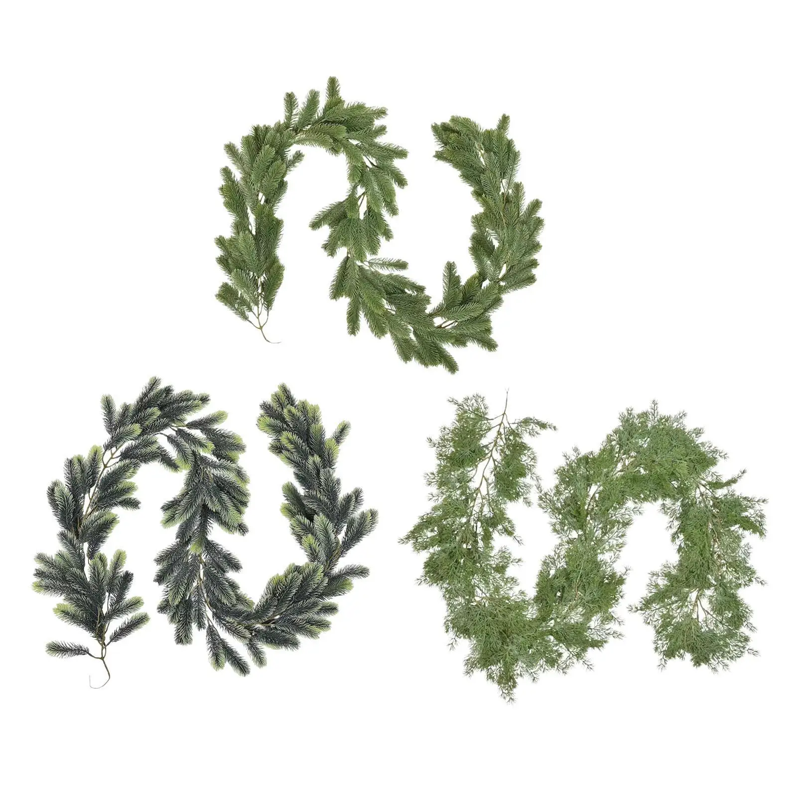 Greenery Twist Wreath Green Christmas Garland Length 200cm Soft Holiday Garland Decor Pine Garland for Holiday Season Outdoor