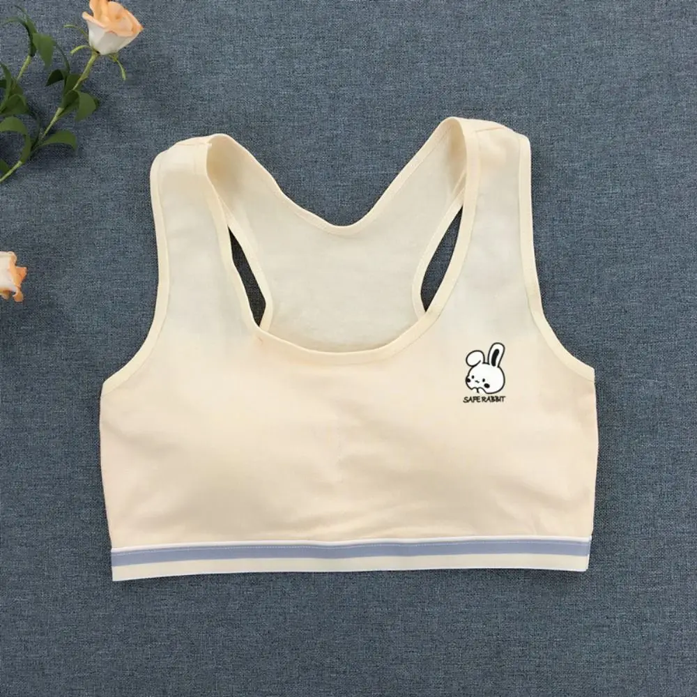 New Cotton Girls Bra Seamless Wire Free Student Underwear Skin Friendly Breathable Sport Bra 8-16 Years