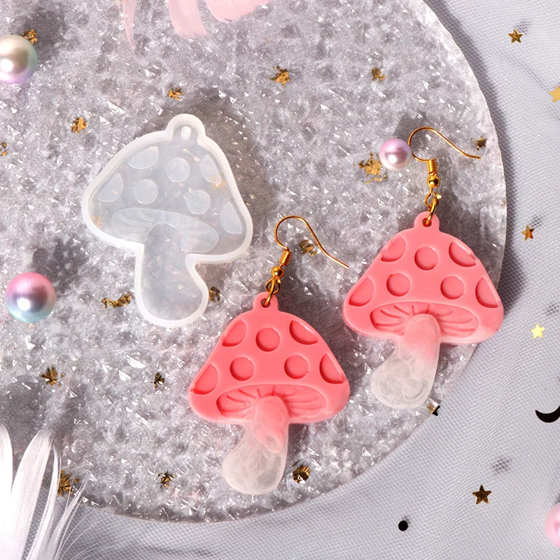 1pc Mushroom Water Drop Pendant Silicone Mold Epoxy Resin Pendant Jewelry for DIY Keychain Handmade Jewelry Making Tool
