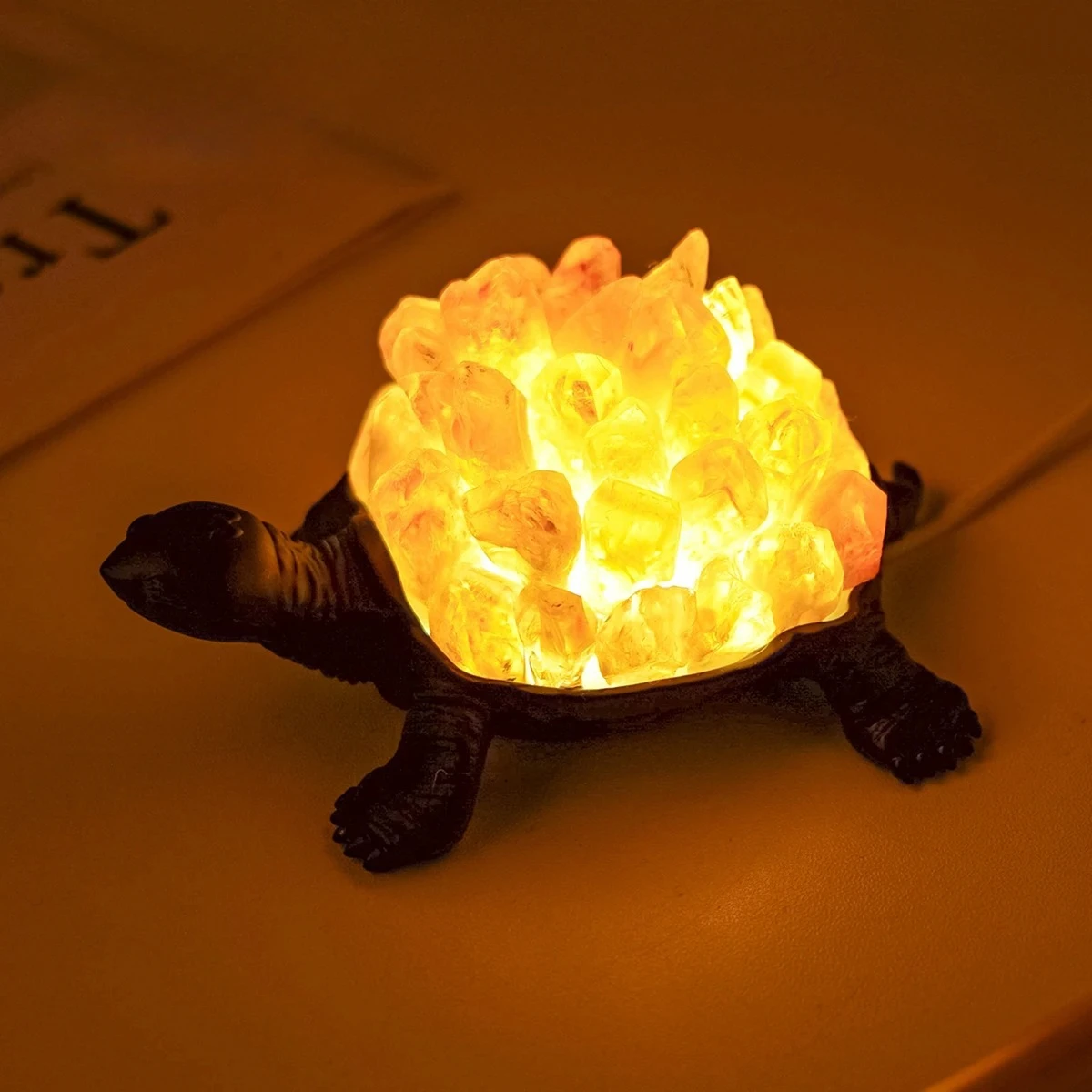 1PC Natural Crystal Amethyst Citrine Bud Raw Stone Turtle Shaped for Living Room Study Bedroom Bedside Decor