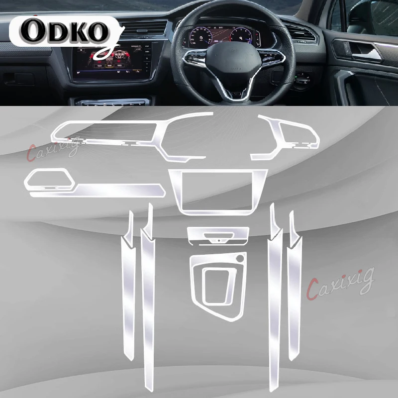 For Volkswagen Tiguan 2021 2022 Car Interior Center console Transparent TPU Protective film Anti-scratc Repair film Accessories