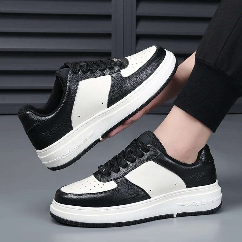 DIMANYU Men Sneakers Genuine Leather Platform Skate Men Casual Shoes Walking Fashion Men's Daily Streetwear Flat Footwear