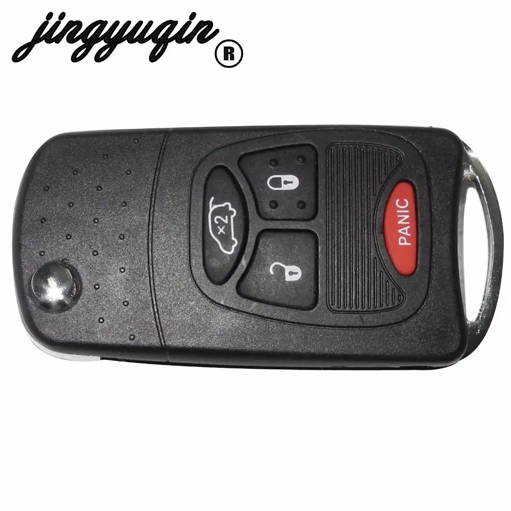 

Чехол для ключей jingyuqin с 4 кнопками, складной, для Chrysler Sebring Pacifica Dodge Avenger Nitro Jeep Wrangler Liberty