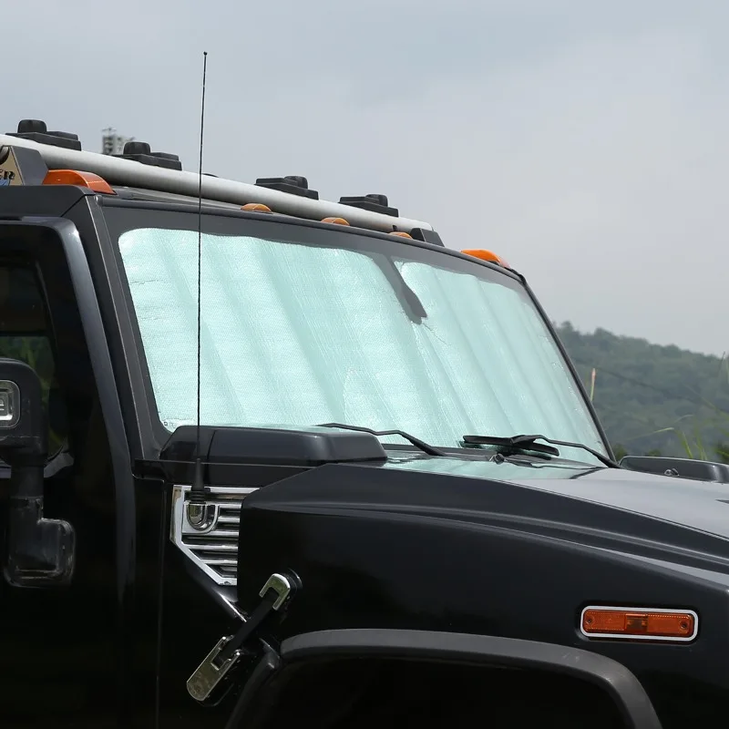 

For Hummer H2 H3 Aluminumfoil Silver Car high efficiency refraction sunlight front glass sunshade sunshade pad Car Accessories
